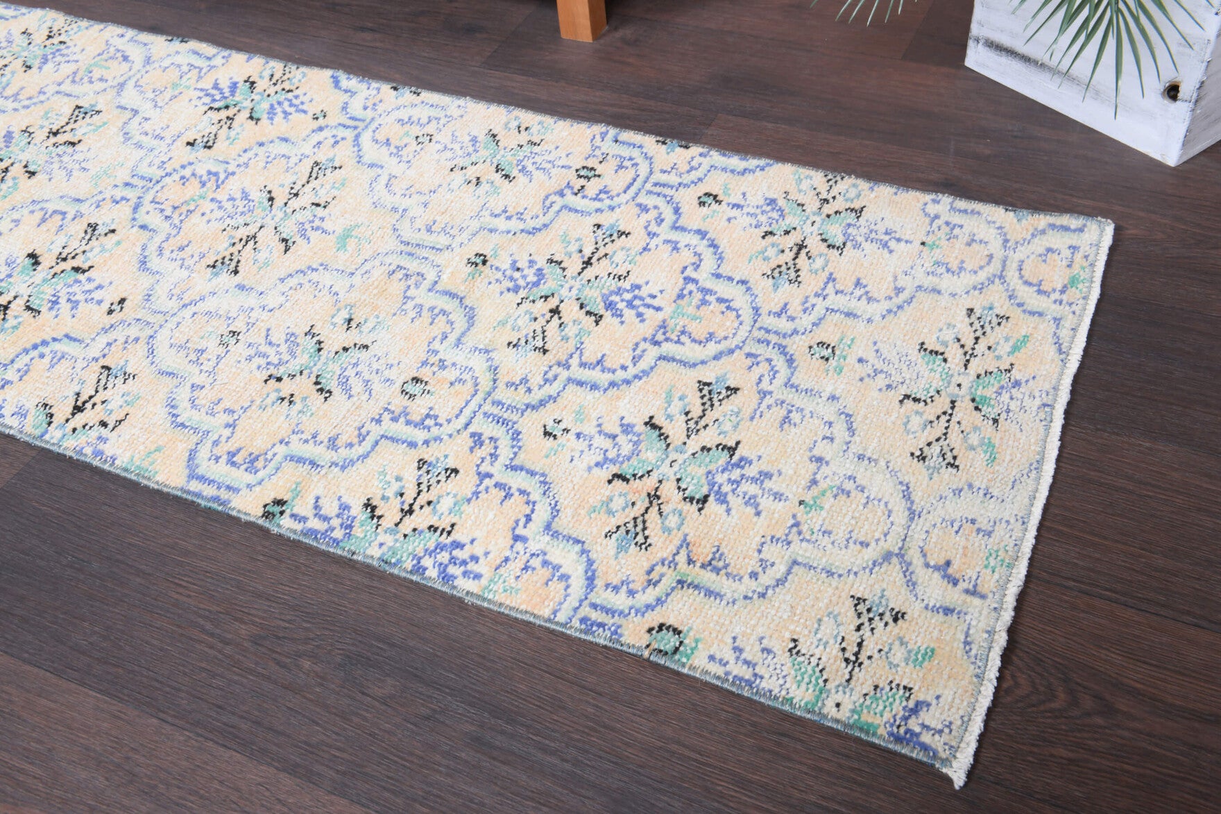 60x210 cm vintage Anatolian runner rug – Fundahayat, low pile, wool