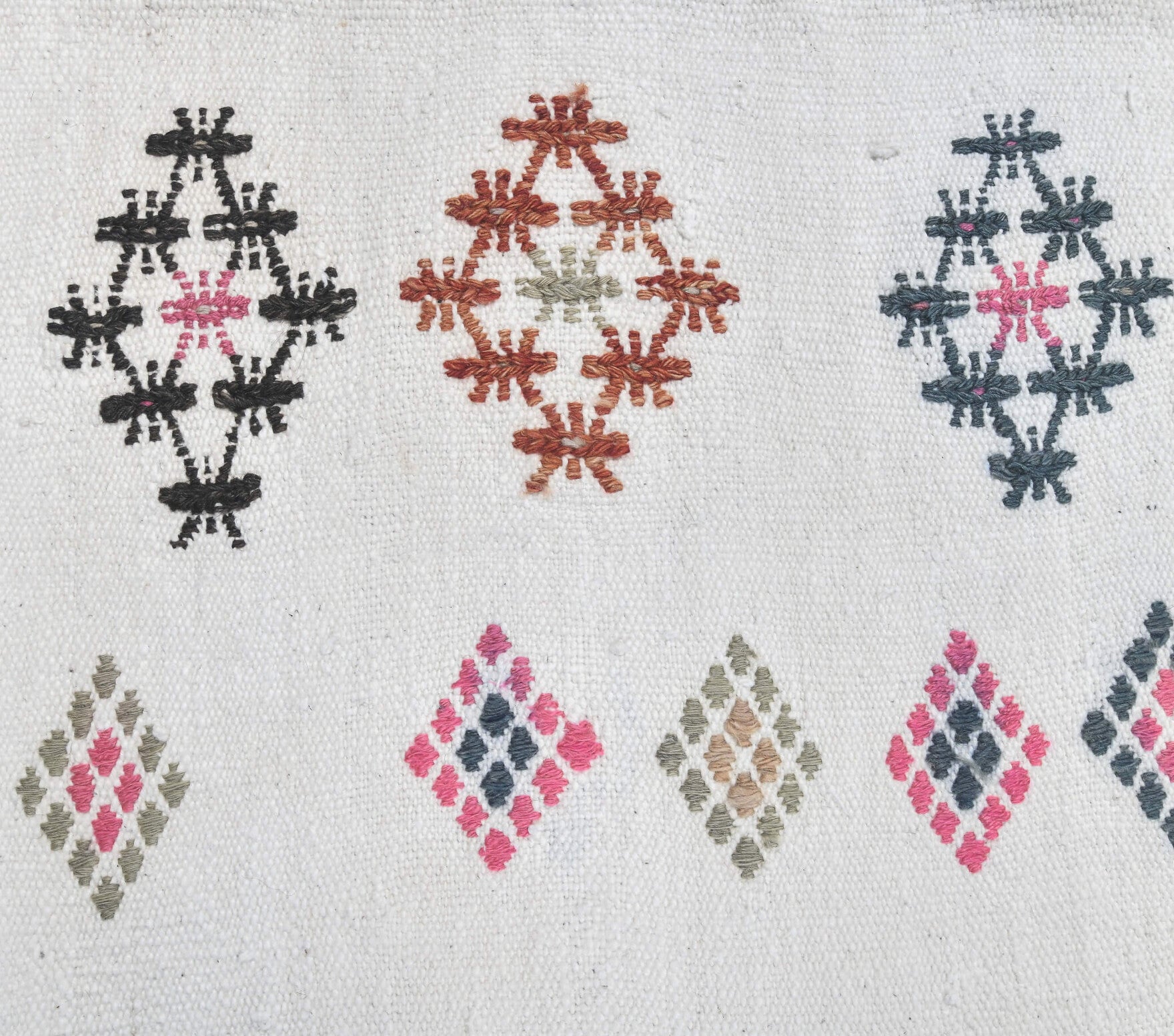 2x7 Vintage Kilim White Runner Rug