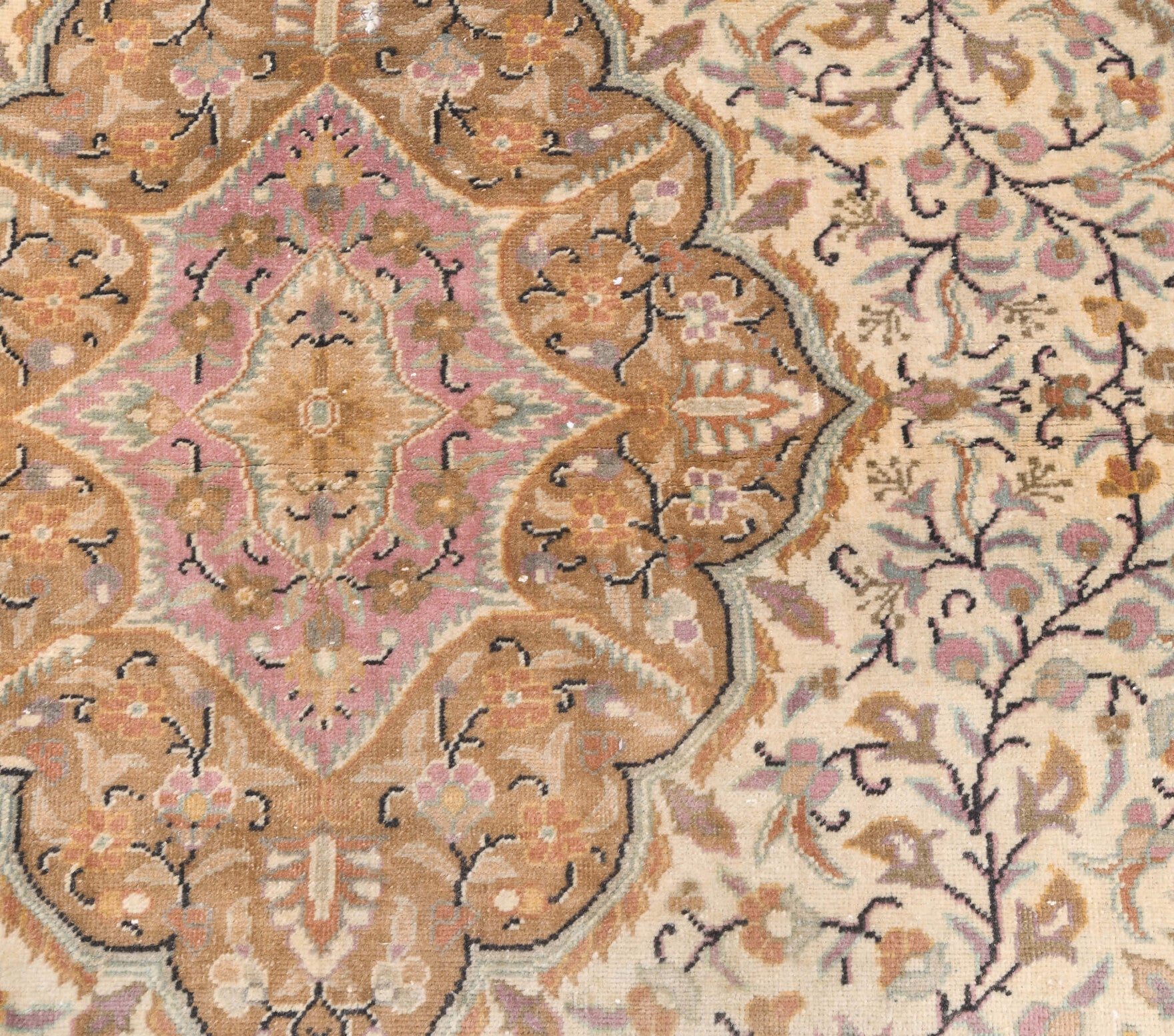 Vintage Orange Oushak Runner Rug