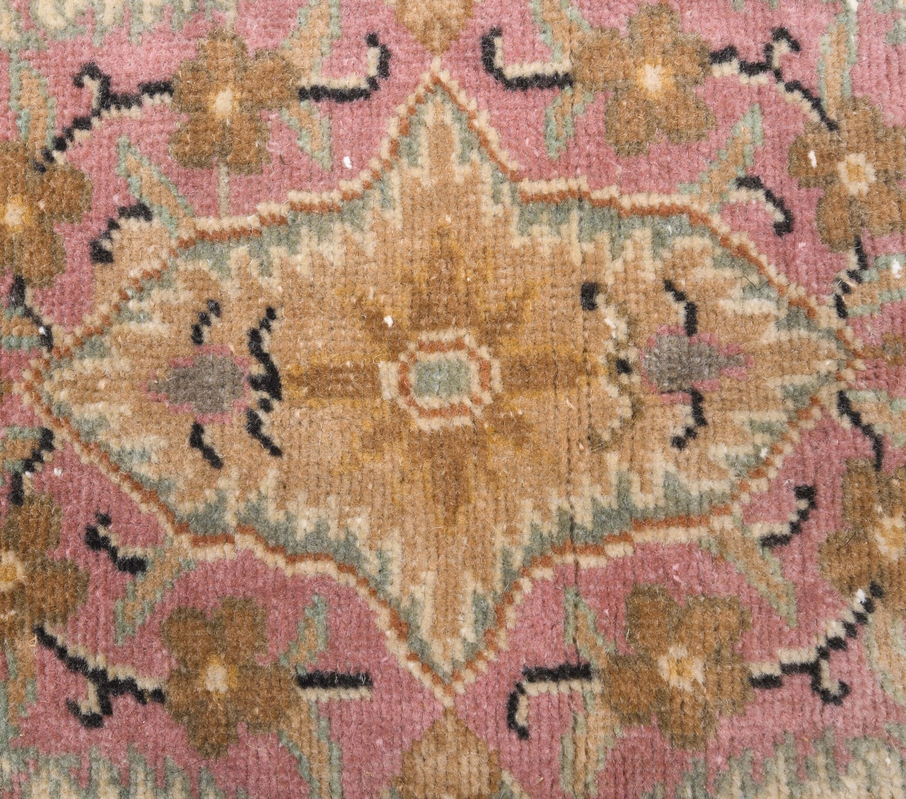 Vintage Orange Oushak Runner Rug