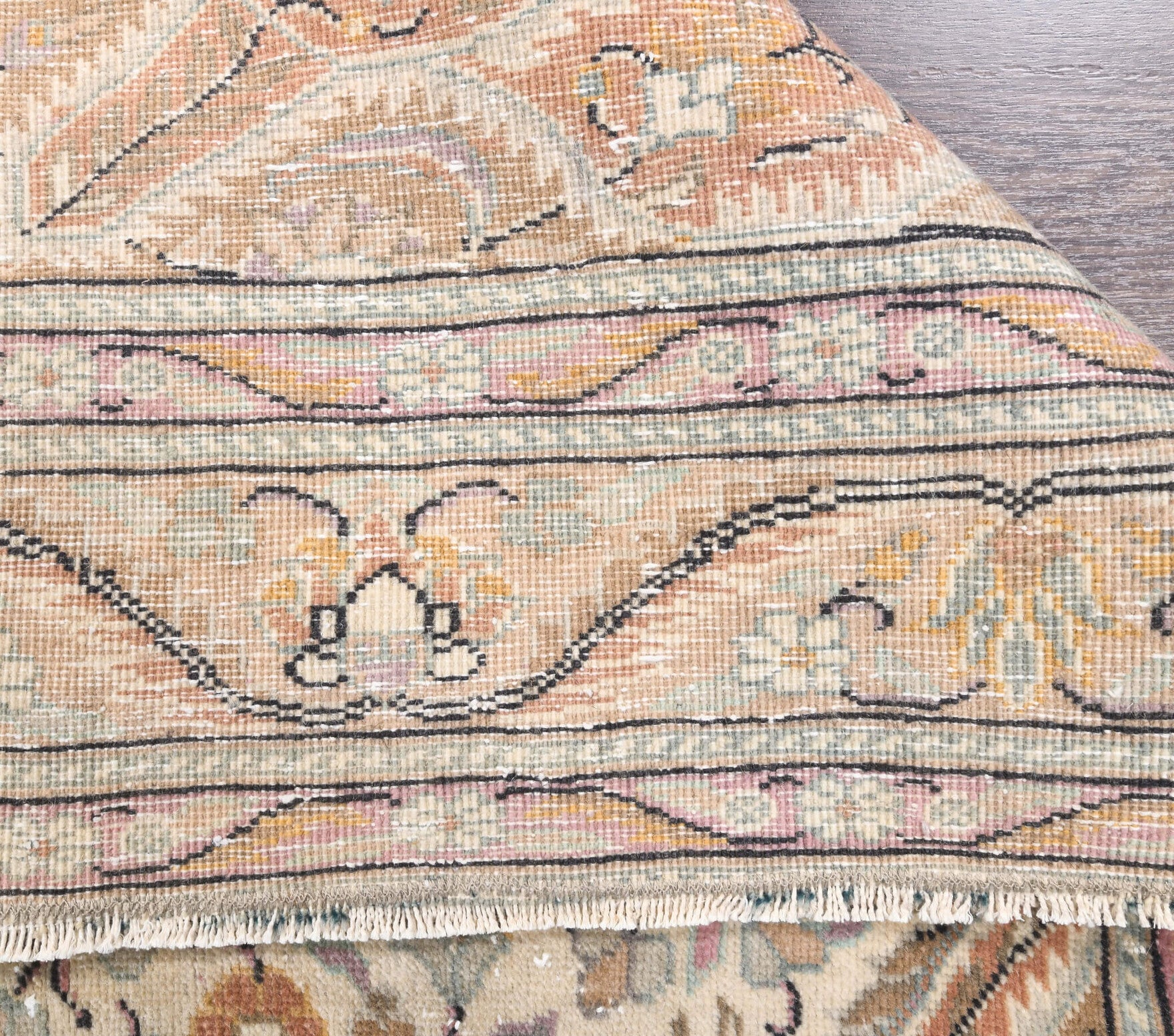 Vintage Orange Oushak Runner Rug