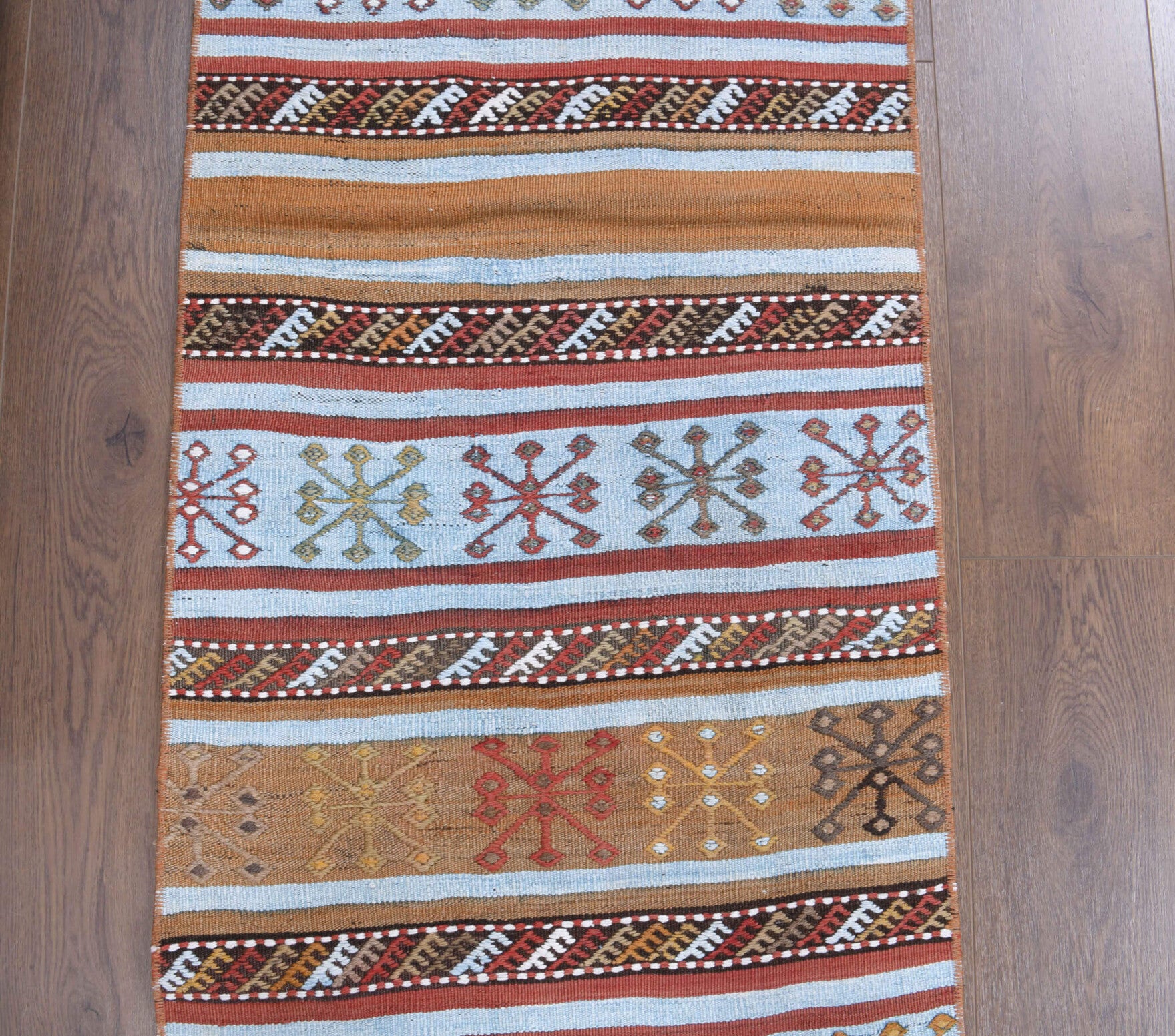 60x214 cm vintage kilim Anatolian runner rug – Zerrinaz, flatweave, wool