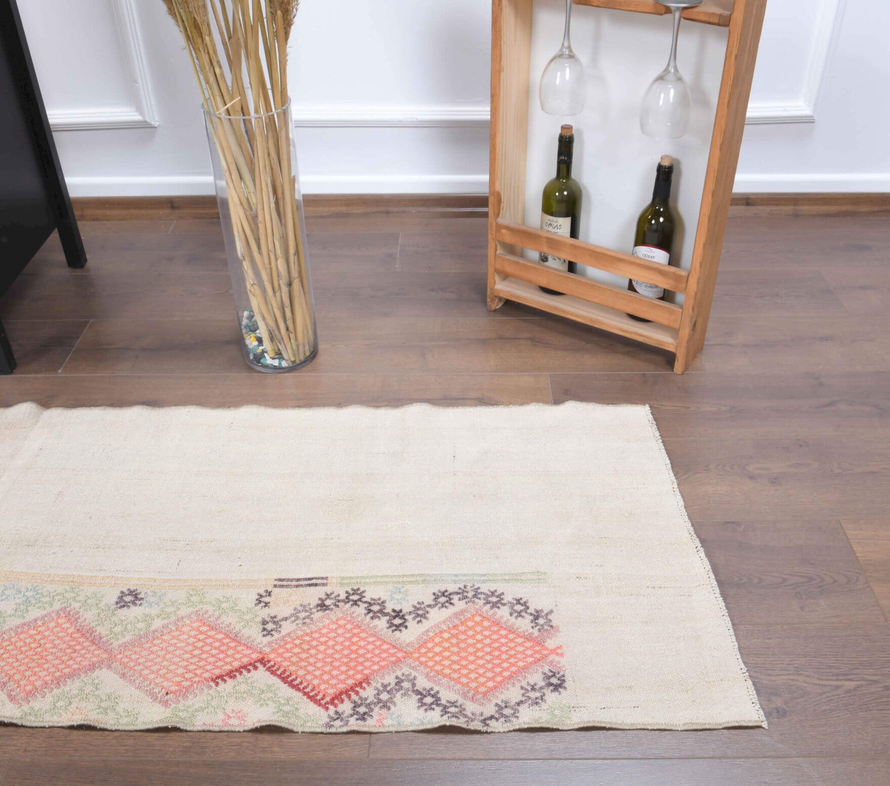Handwoven flatweave wool runner from Anatolia, Turkey – 2x7 Vintage Kilim Runner Rug 2' x 6'9"