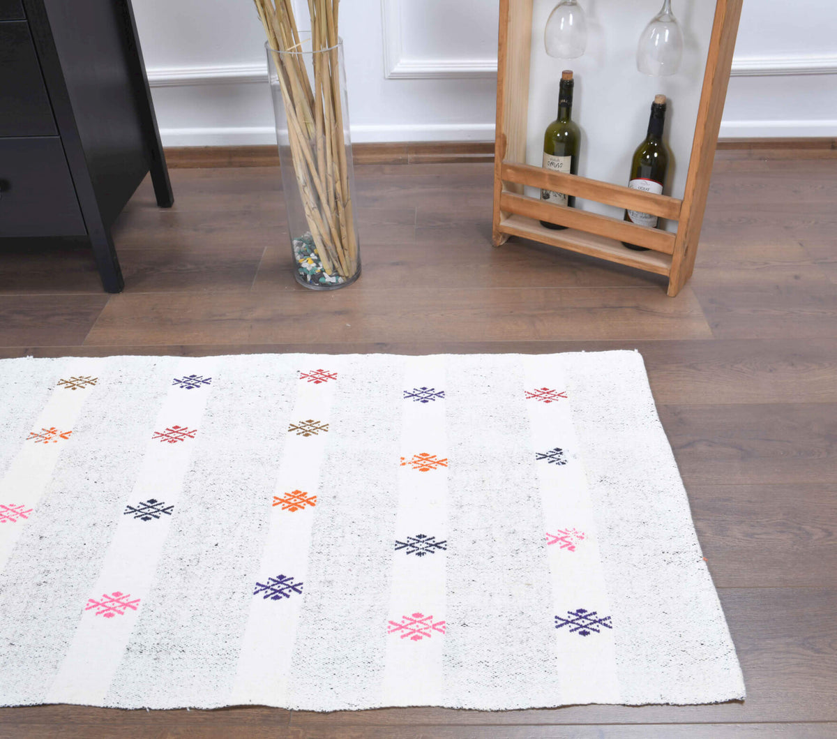 2x7 Wool Vintage Flatweave Runner Rug