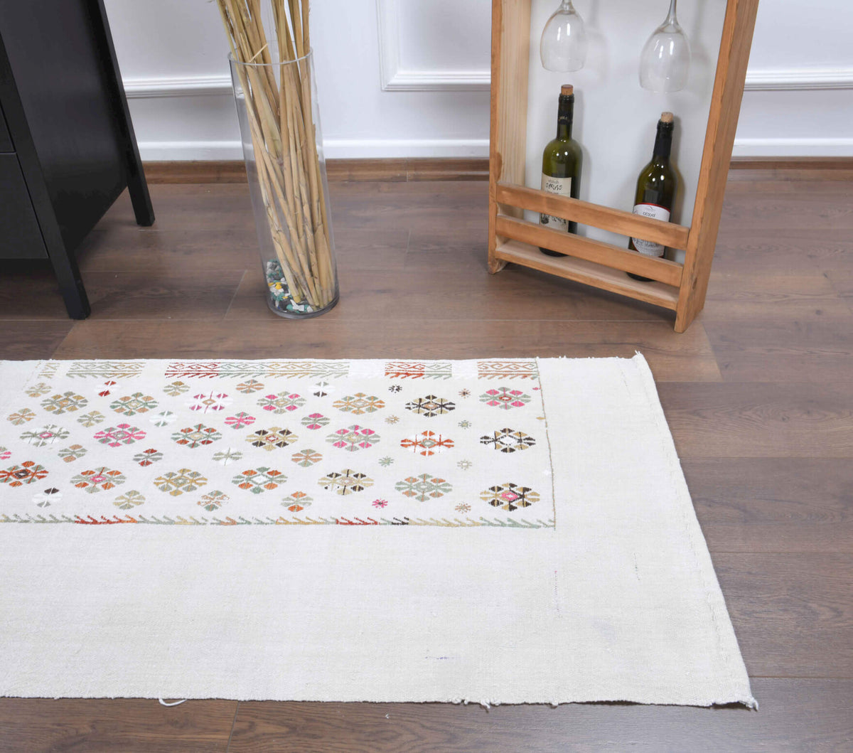 2x7 Wool Vintage Kilim Runner Rug