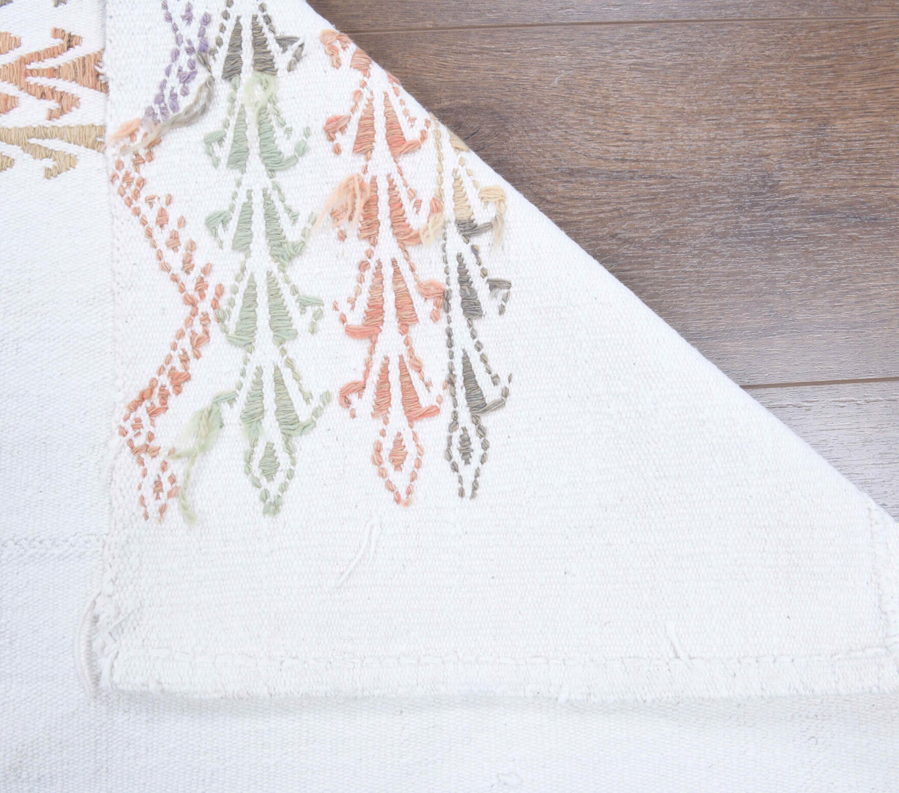 Taspinar runner: 1960s handwoven flatweave Anatolian runner with ikat motifs