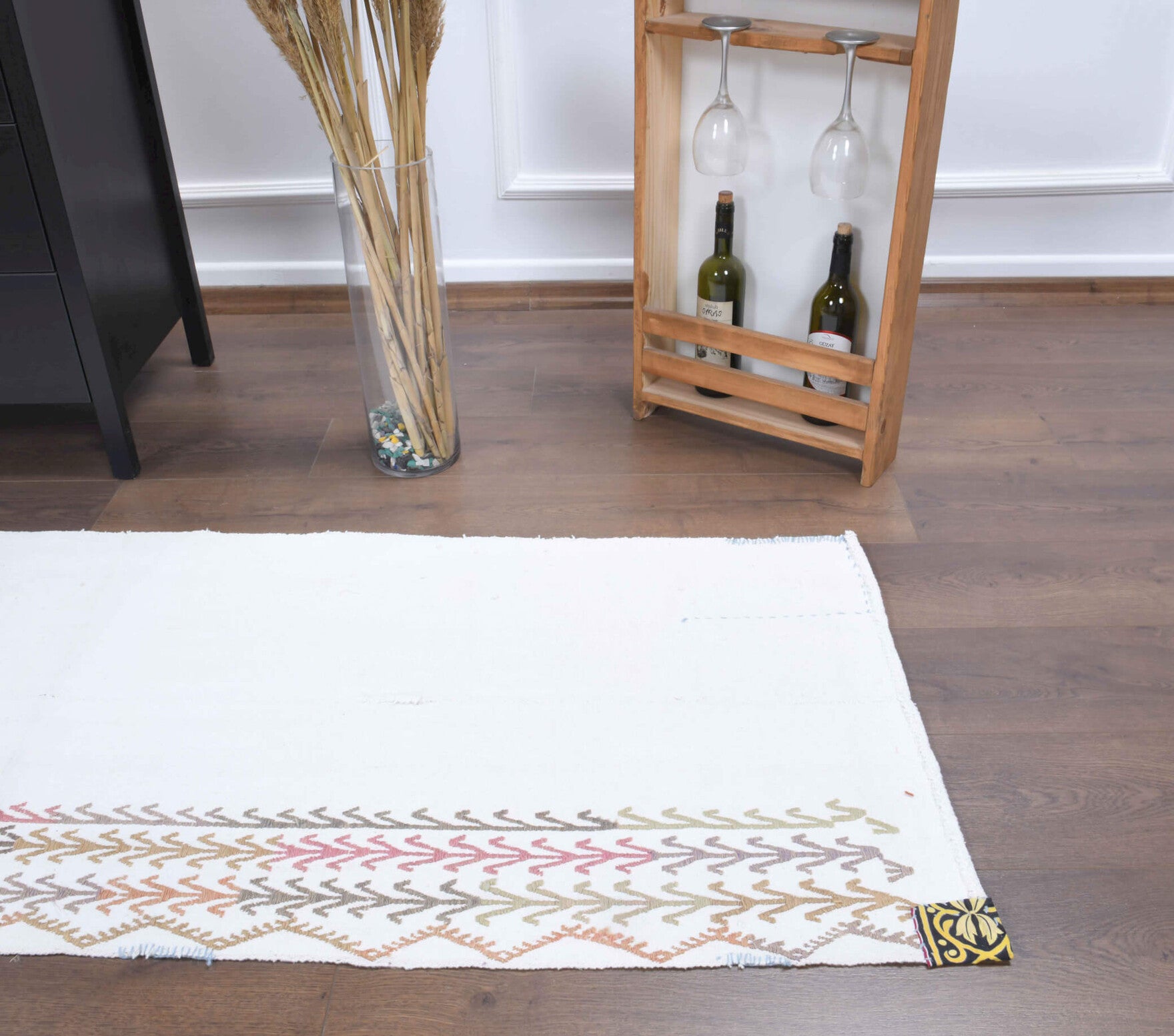 Handwoven flatweave wool runner from Anatolia, Turkey – 2x7 Vintage Kilim Runner Rug 2'4" x 6'11"