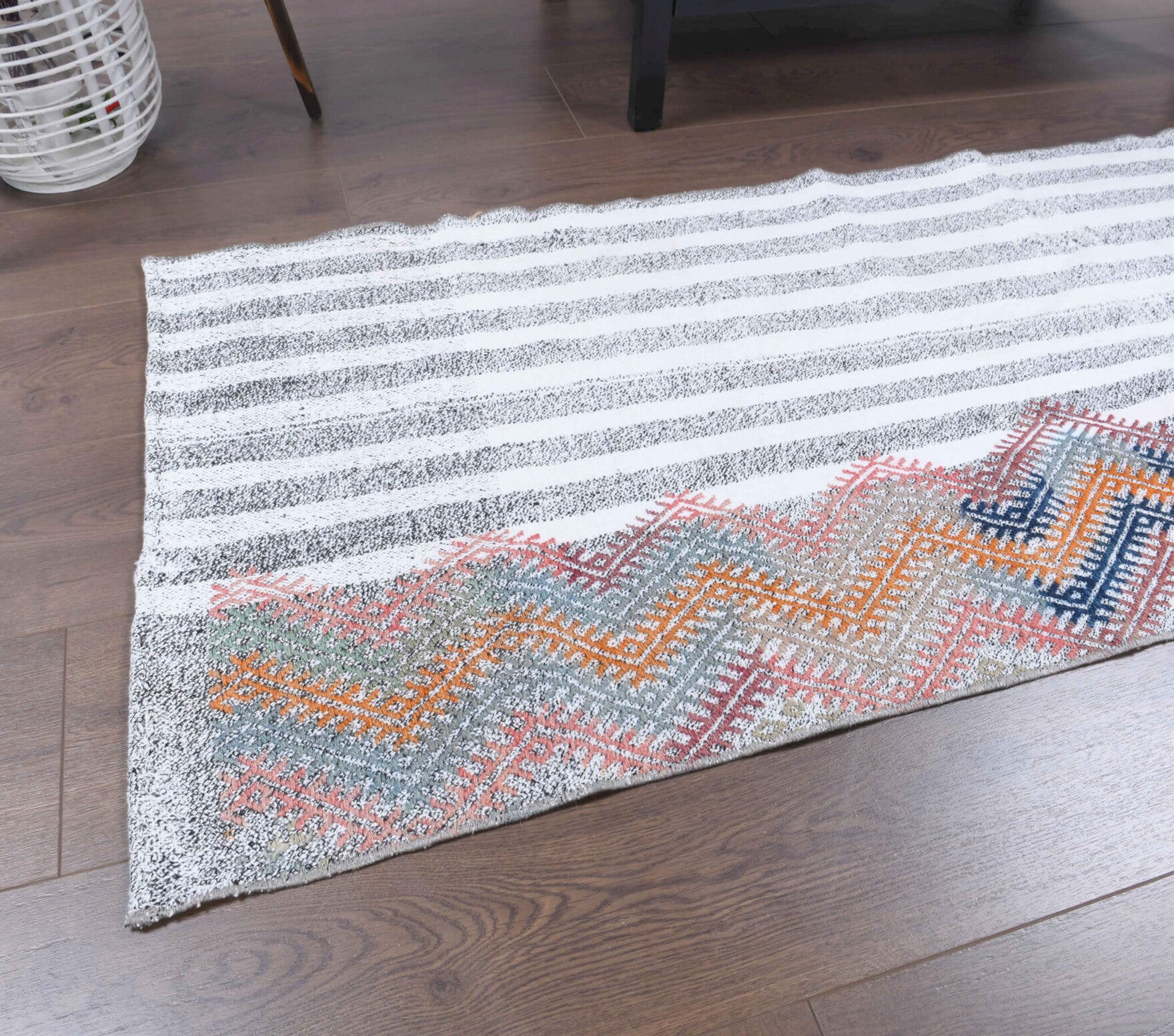 One-of-a-kind 1960s Anatolian vintage kilim runner rug in wool, 2'2" x 6'11"