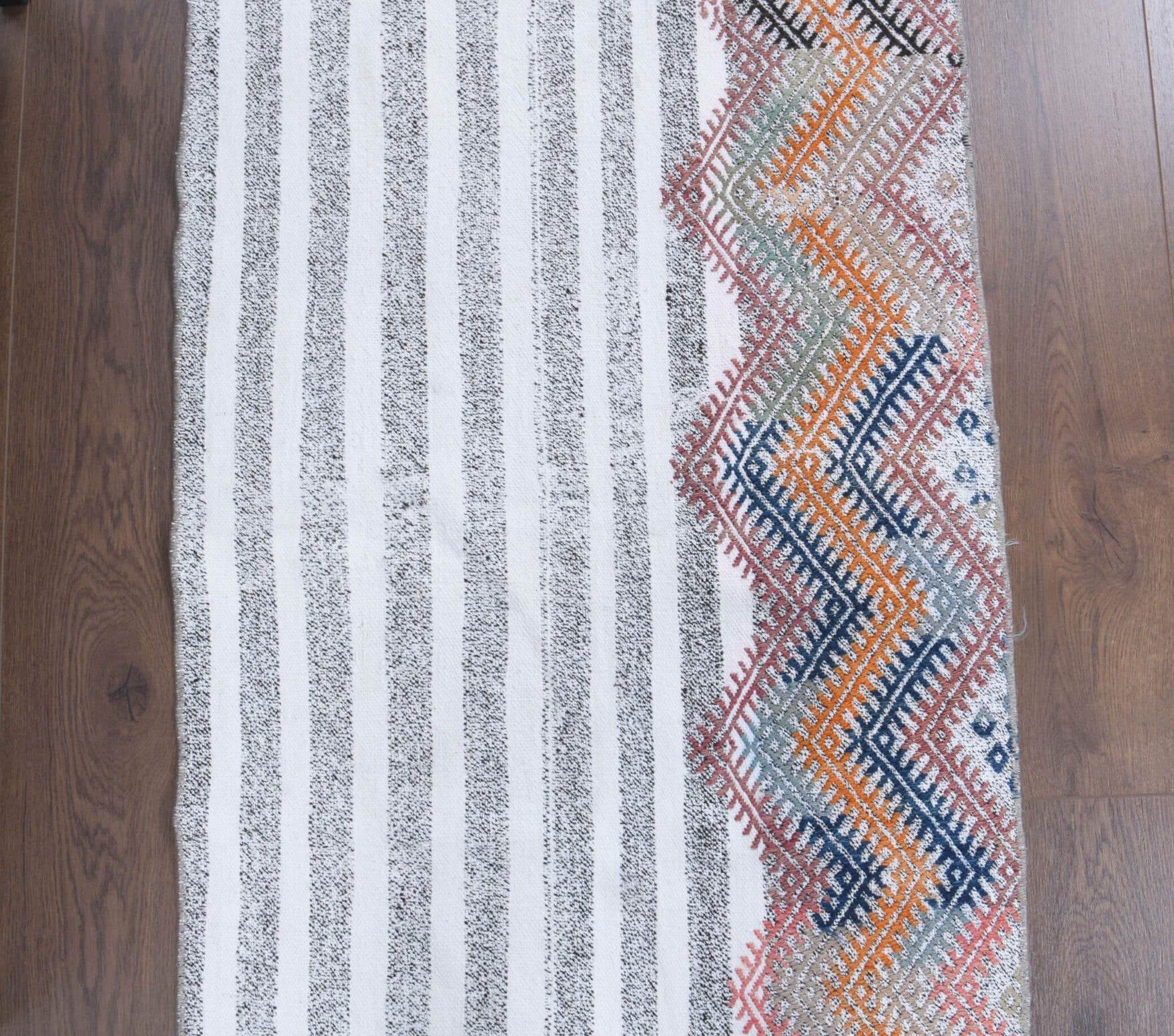 66x211 cm vintage kilim Anatolian runner rug – Takuhi, flatweave, wool