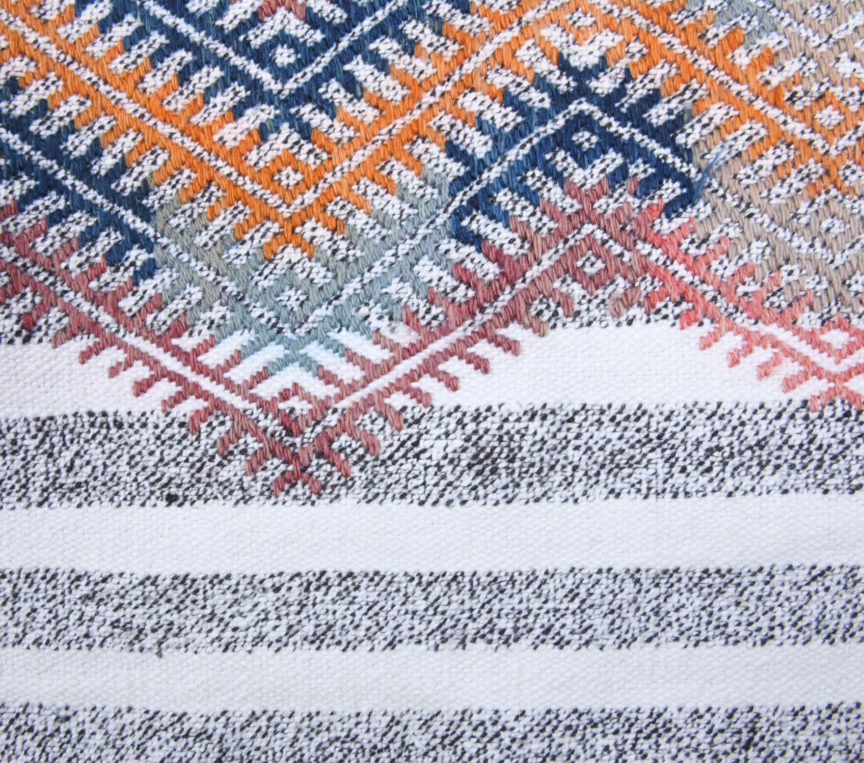 Authentic Anatolian vintage kilim runner rug (1960s) with striped design – one-of-a-kind at Fame Rugs