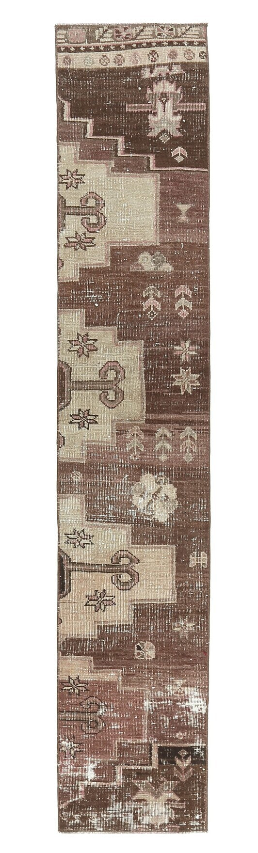 Vintage Brown Oushak Runner Rug