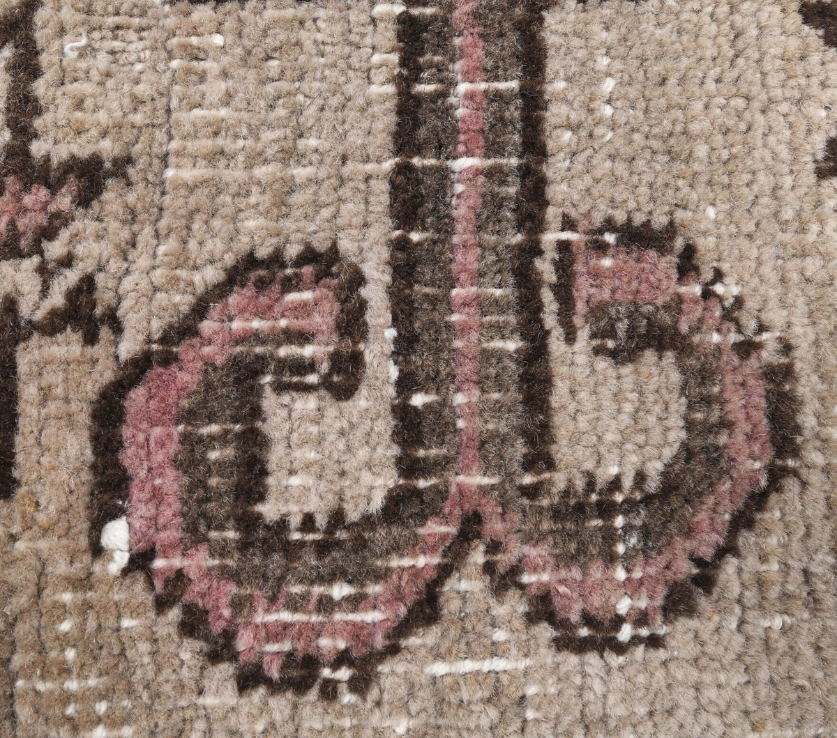 Vintage Brown Oushak Runner Rug
