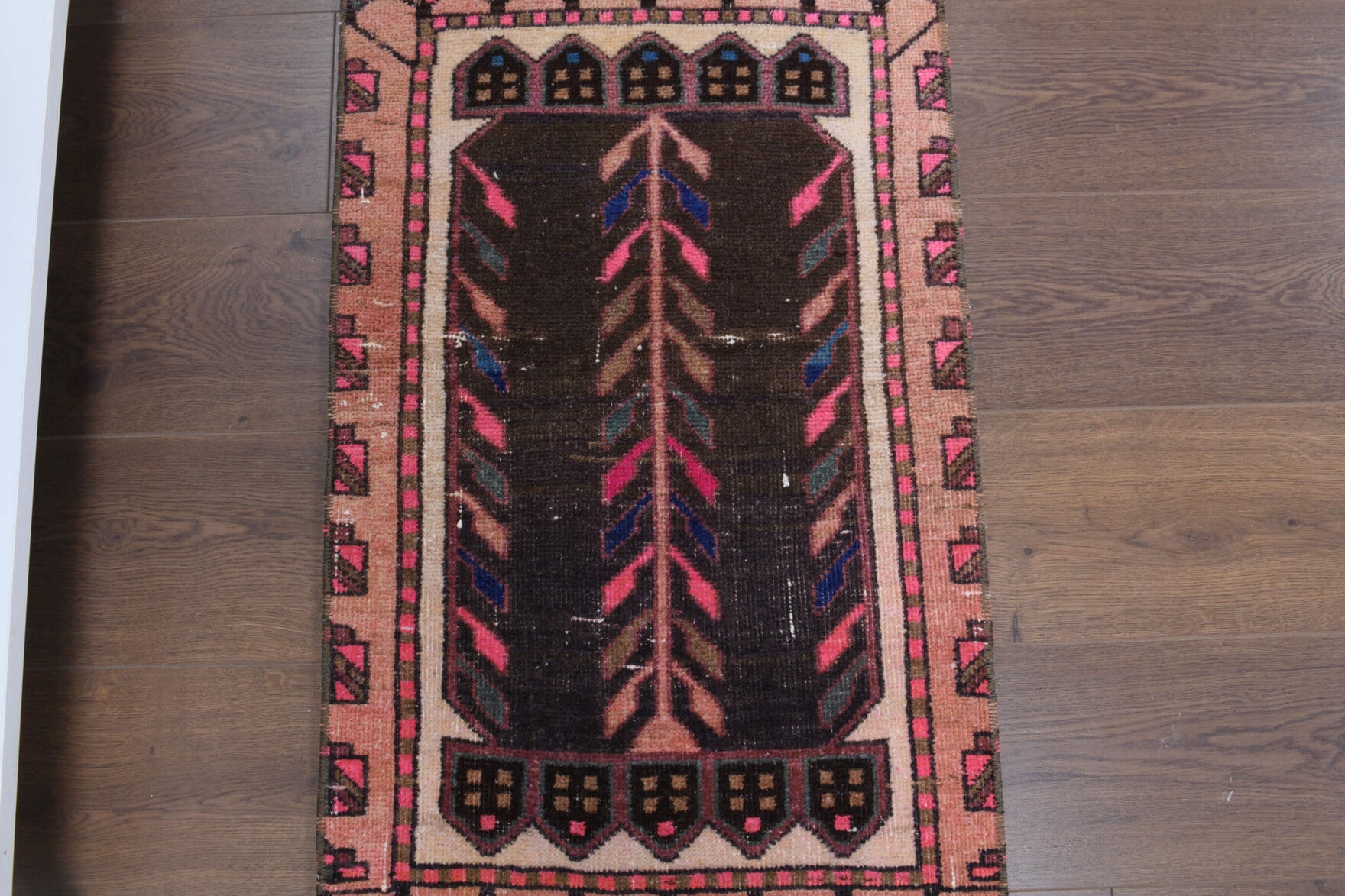 One-of-a-kind 1970s Anatolian vintage runner rug in wool, 1'10" x 7'9"