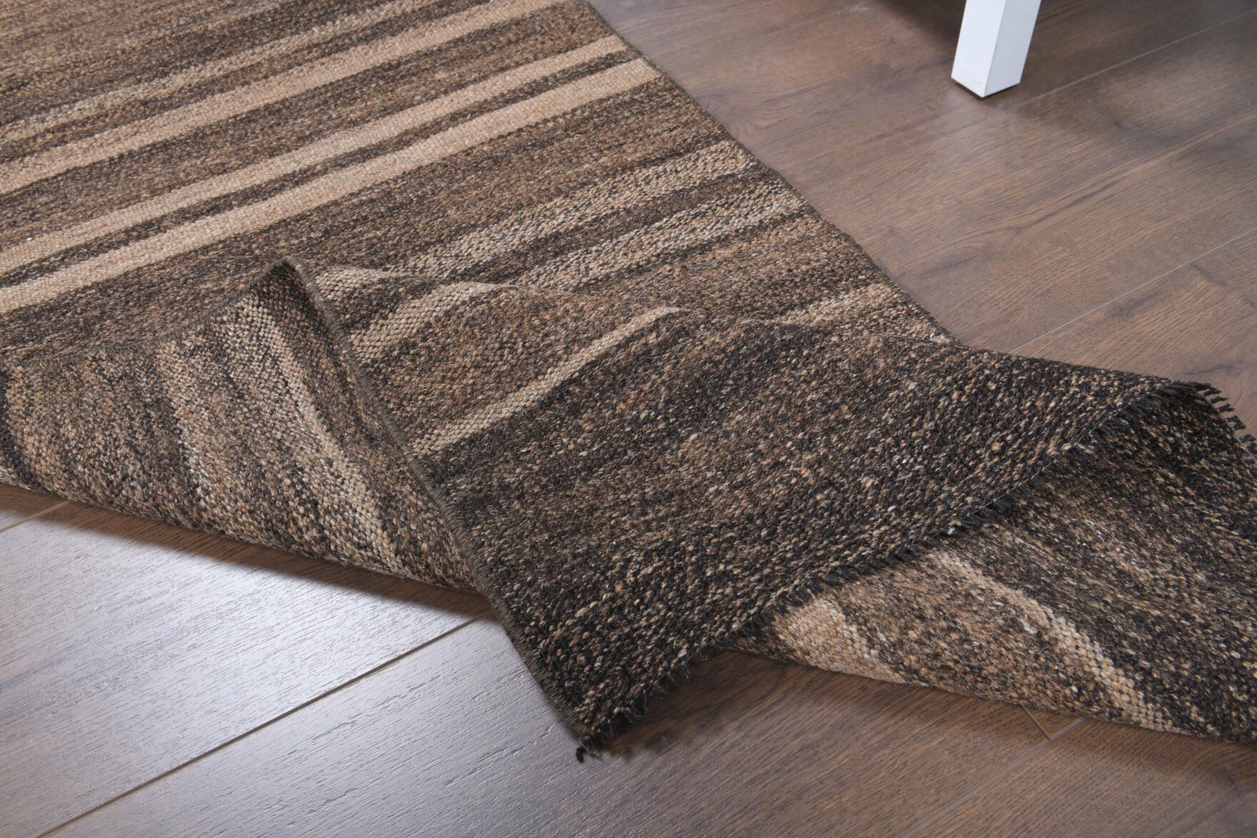 Authentic Anatolian vintage kilim runner rug (1960s) with striped design – one-of-a-kind at Fame Rugs