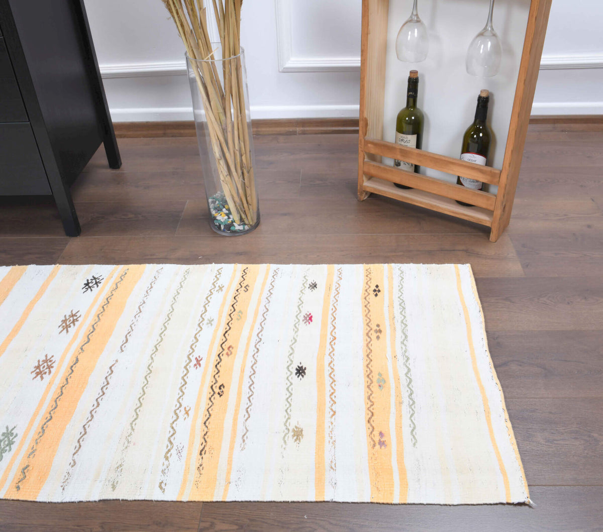 2x8 Wool Flatweave Vintage Runner Rug