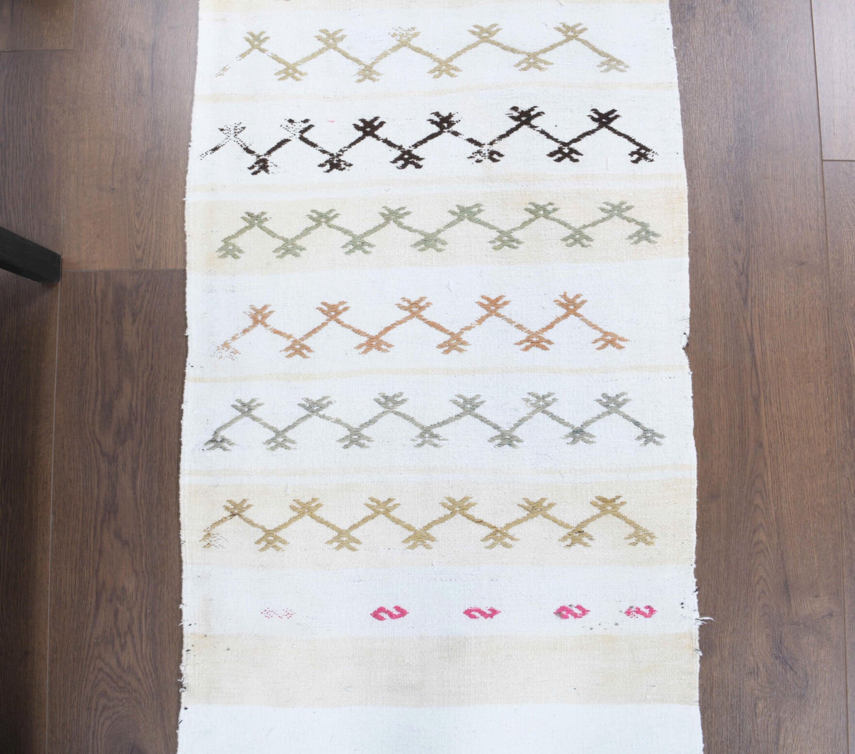 60x235 cm vintage kilim Anatolian runner rug – Turhanaz, flatweave, wool