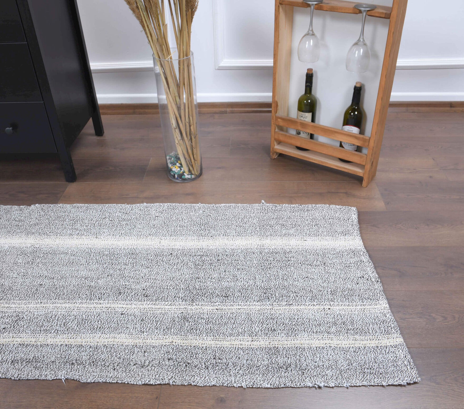 Handwoven flatweave wool runner from Anatolia, Turkey – 2x8 Wool Vintage Kilim Runner Rug 2'4" x 7'7"