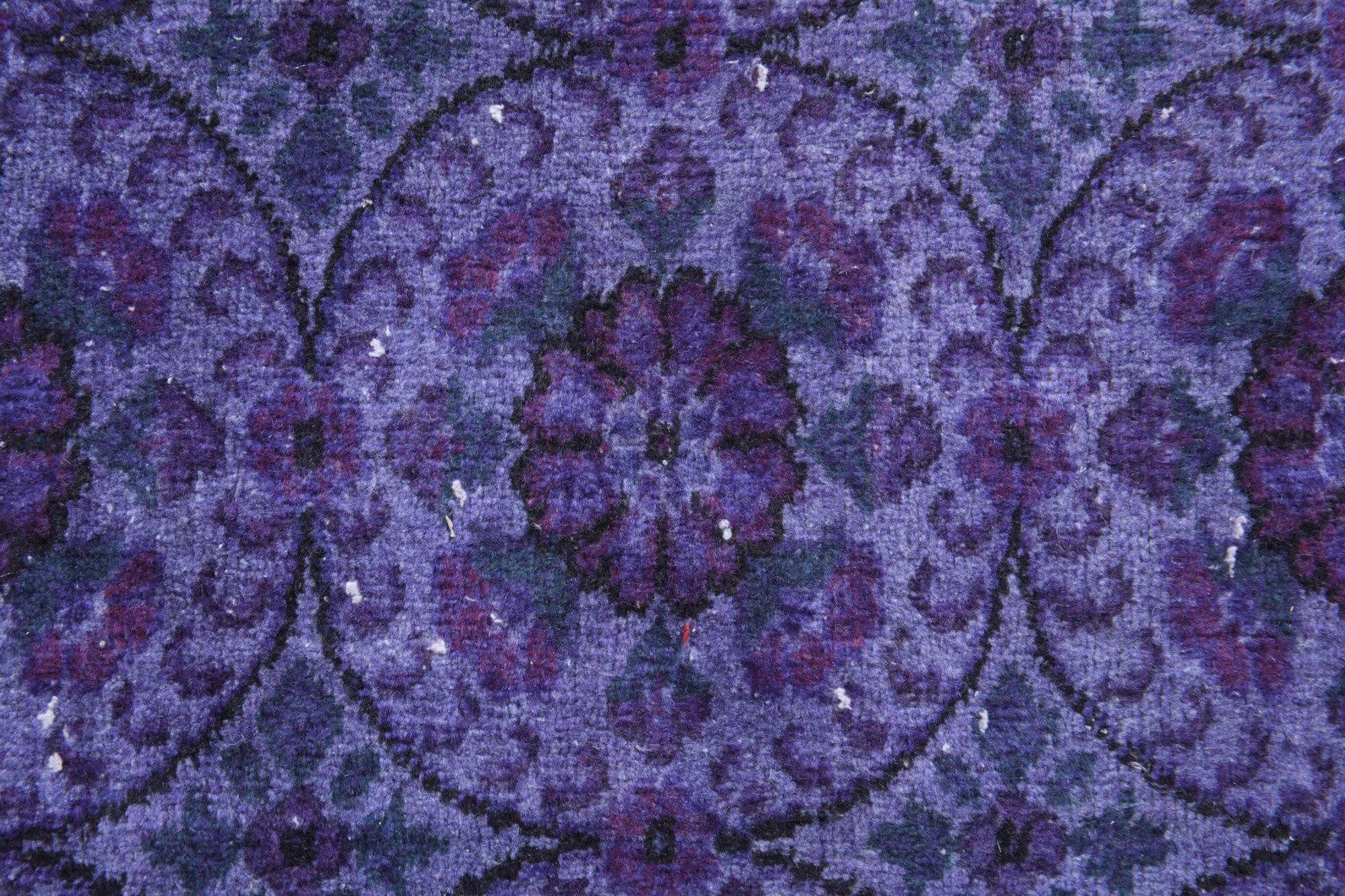 Authentic Anatolian overdyed vintage runner rug (1980s) with floral design – one-of-a-kind at Fame Rugs