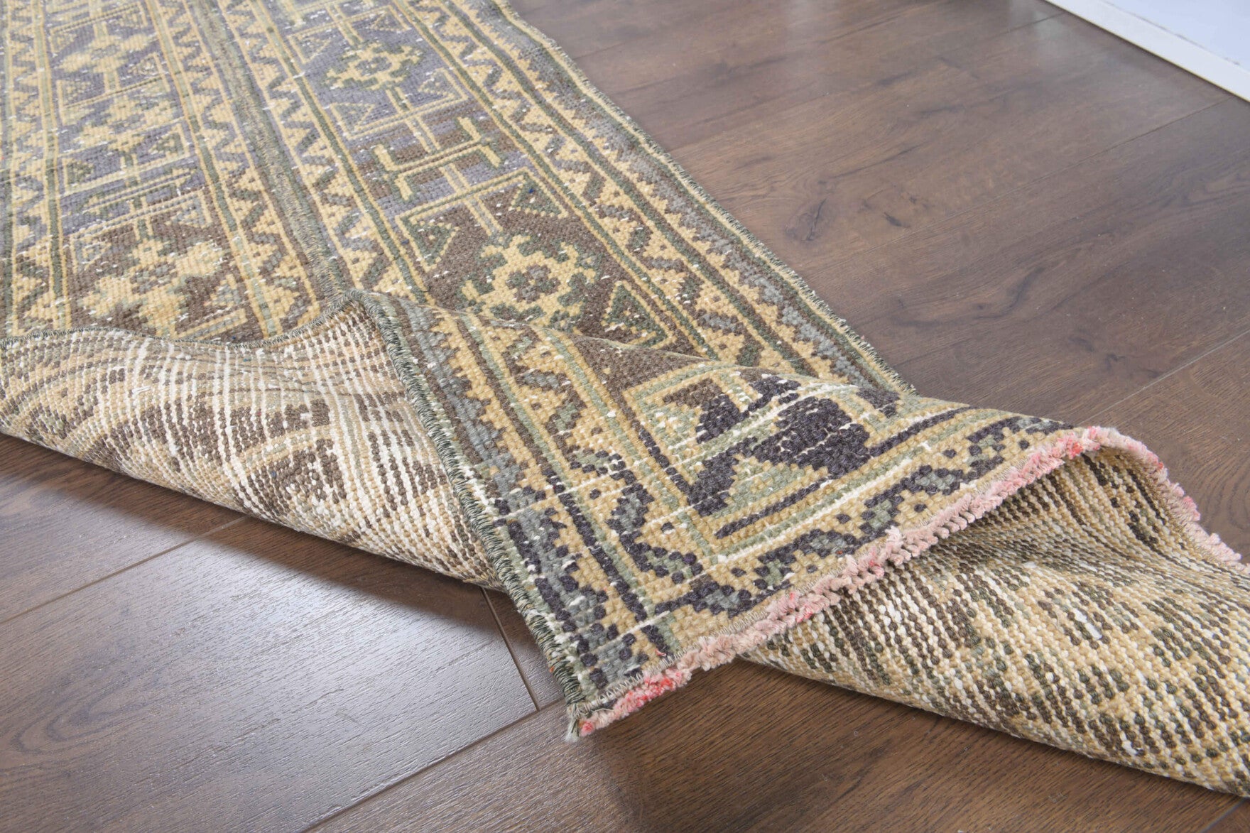 Authentic Anatolian vintage patchwork runner rug (1970s) with oriental design – one-of-a-kind at Fame Rugs
