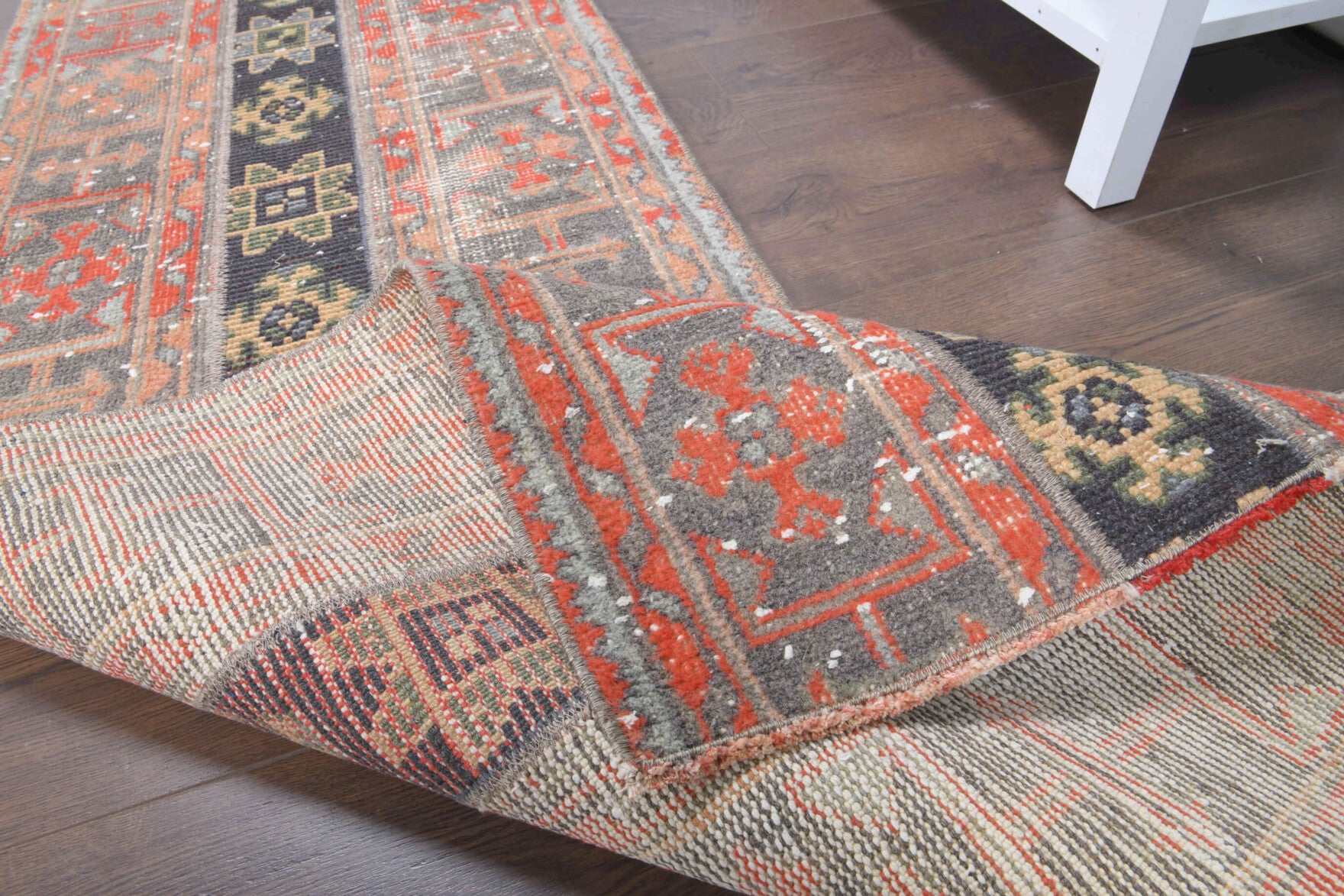 One-of-a-kind 1970s Anatolian vintage patchwork runner rug in wool, 2' x 8'7"