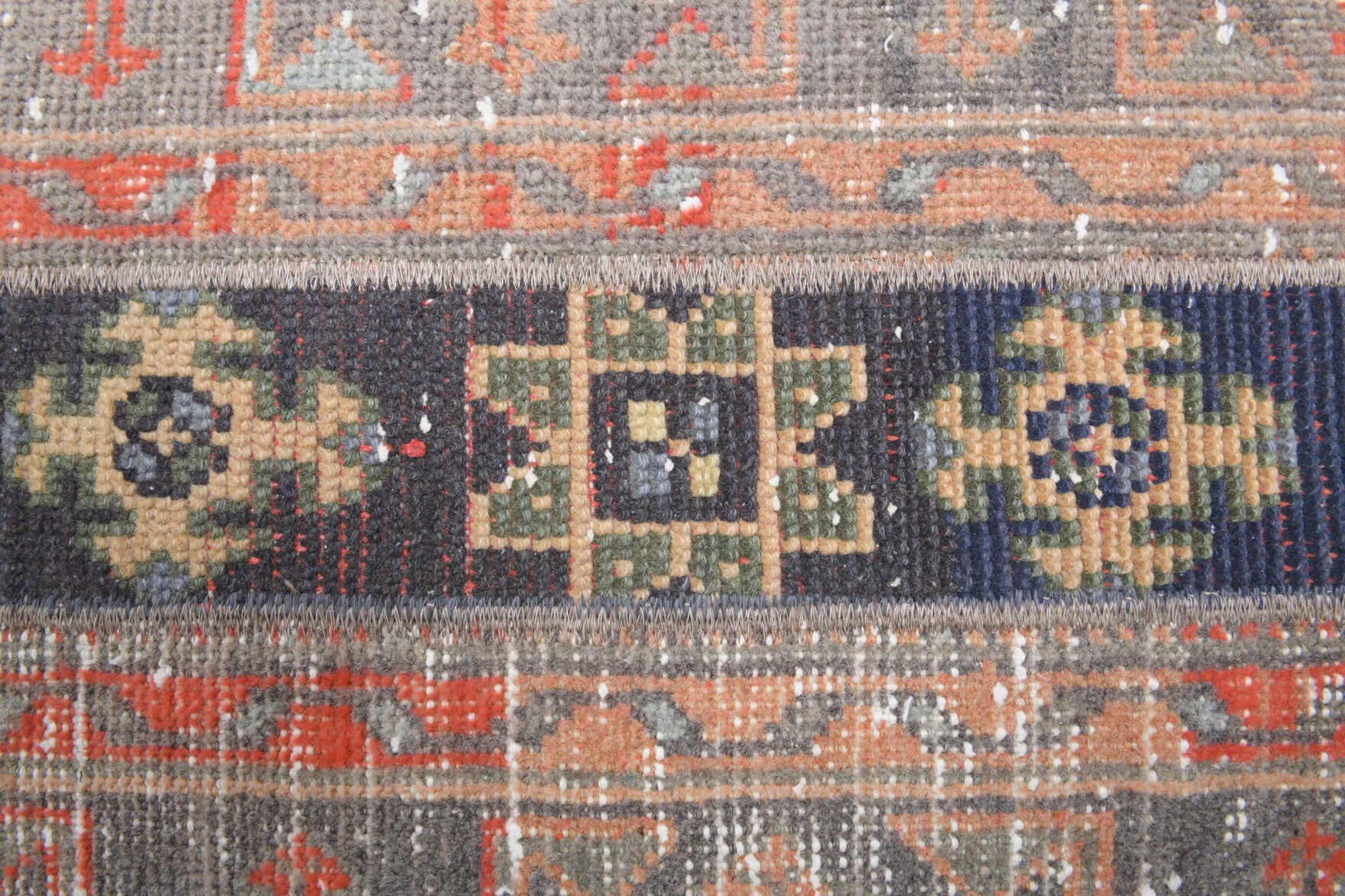 Authentic Anatolian vintage patchwork runner rug (1970s) with ikat design – one-of-a-kind at Fame Rugs