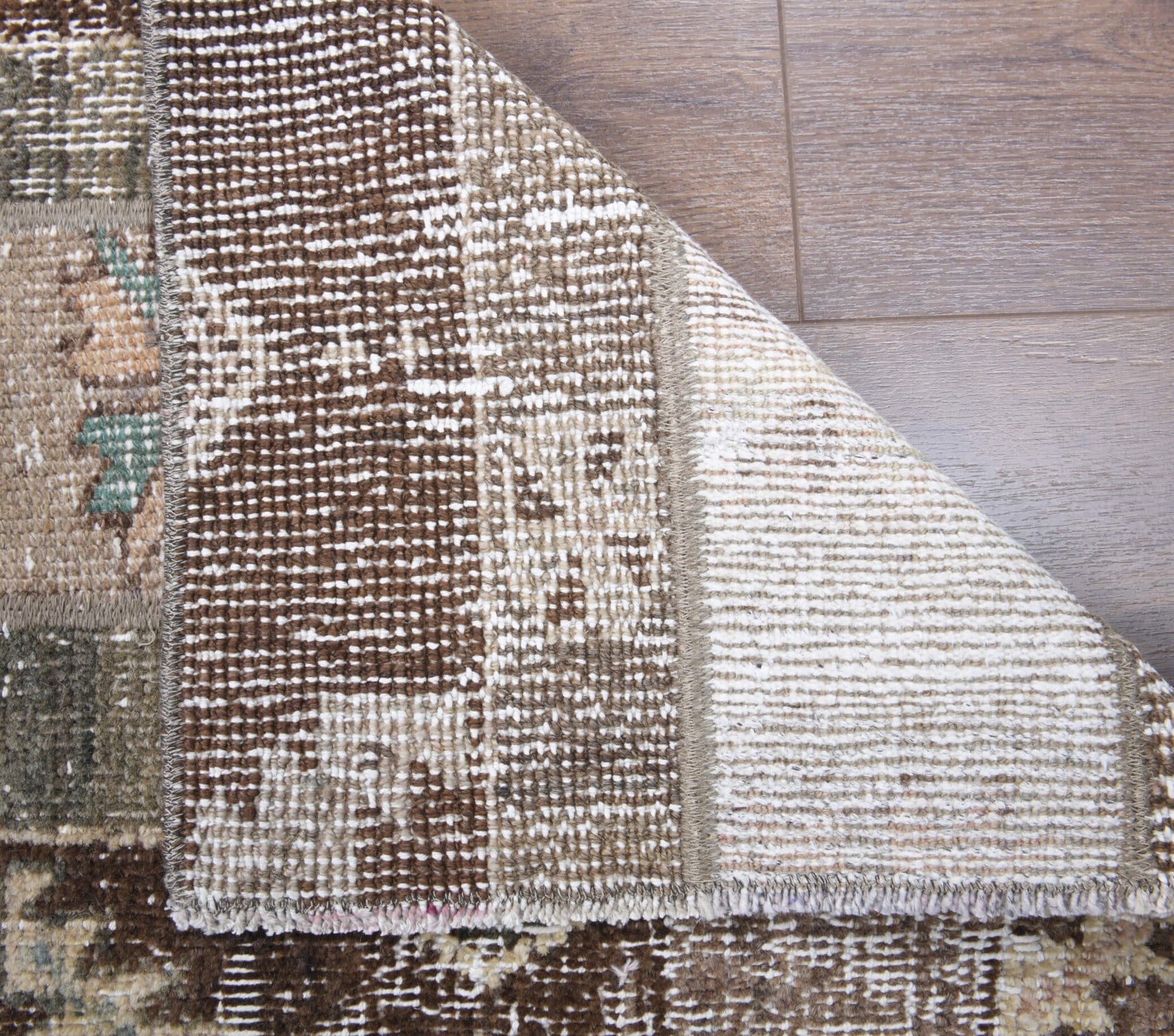 One-of-a-kind 1970s Anatolian vintage patchwork runner rug in wool, 1'9" x 8'9"