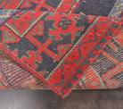 Ouranorhoe runner: 1970s handmade Anatolian runner with ikat motifs and fabric backing