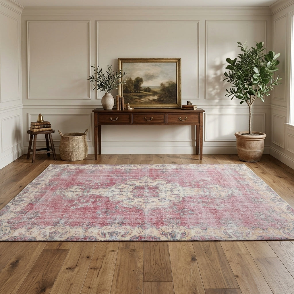 Oriental pattern on the Irmakperi vintage area rug – handmade in Anatolia, Turkey