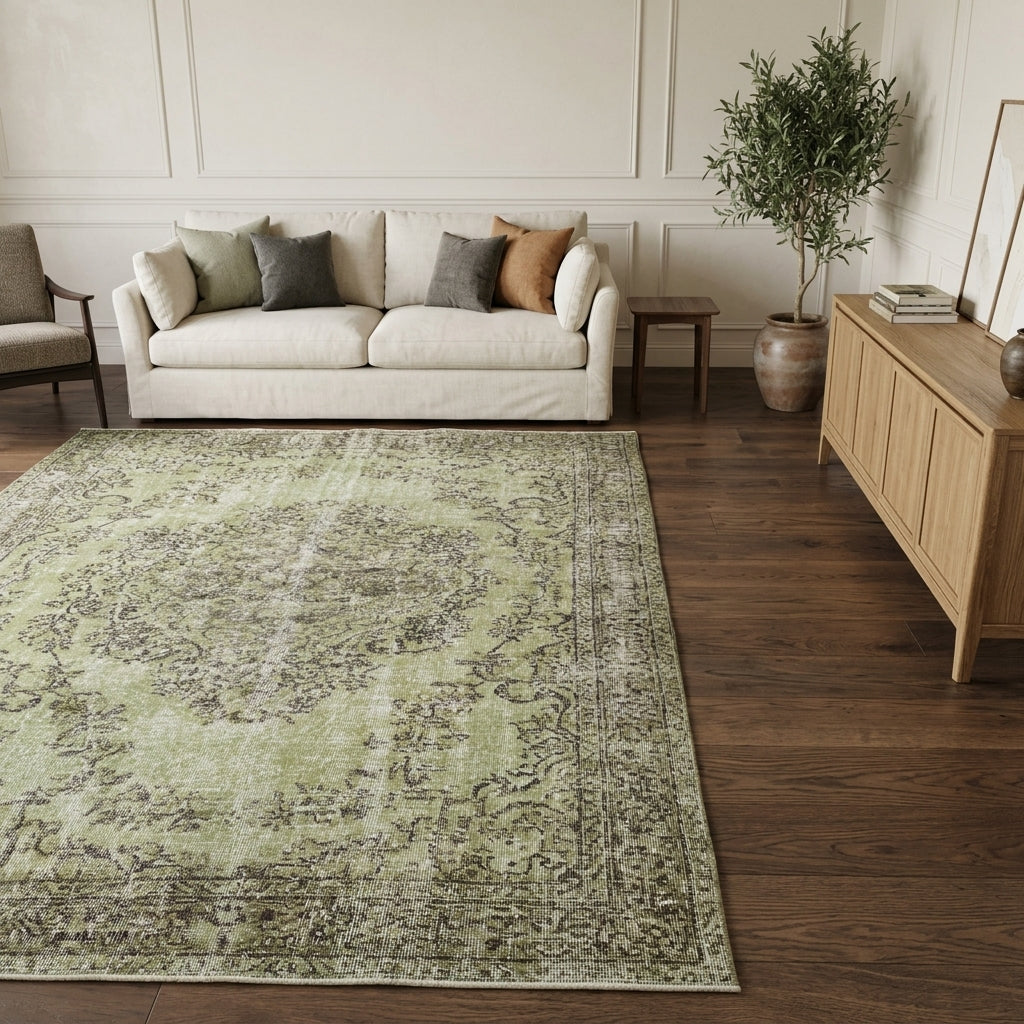 Oriental pattern on the Kavaknur vintage area rug – handmade in Anatolia, Turkey