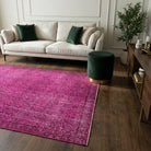 Abstract pattern on the Kalopeleia overdyed vintage area rug – handmade in Anatolia, Turkey