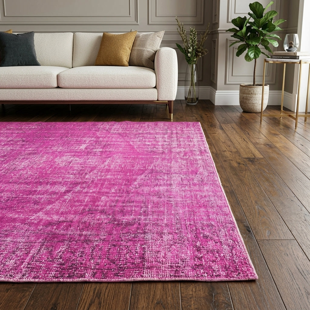 Solid pattern on the Isosthene overdyed vintage area rug – handmade in Anatolia, Turkey