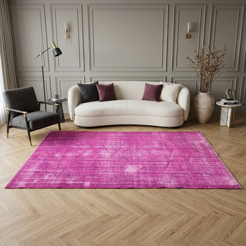 Solid pattern on the Isosthene overdyed vintage area rug – handmade in Anatolia, Turkey