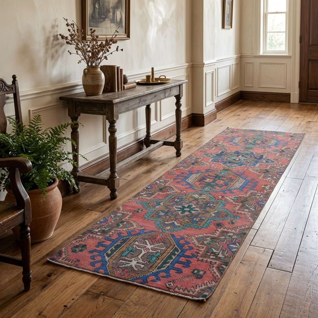 Oriental pattern on the Eleuthope vintage runner rug – handmade in Anatolia, Turkey