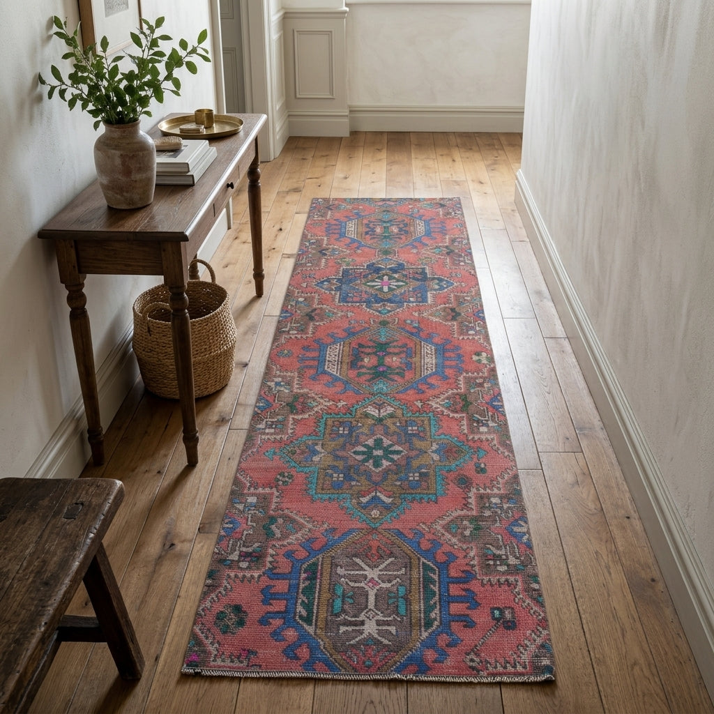 Oriental pattern on the Eleuthope vintage runner rug – handmade in Anatolia, Turkey