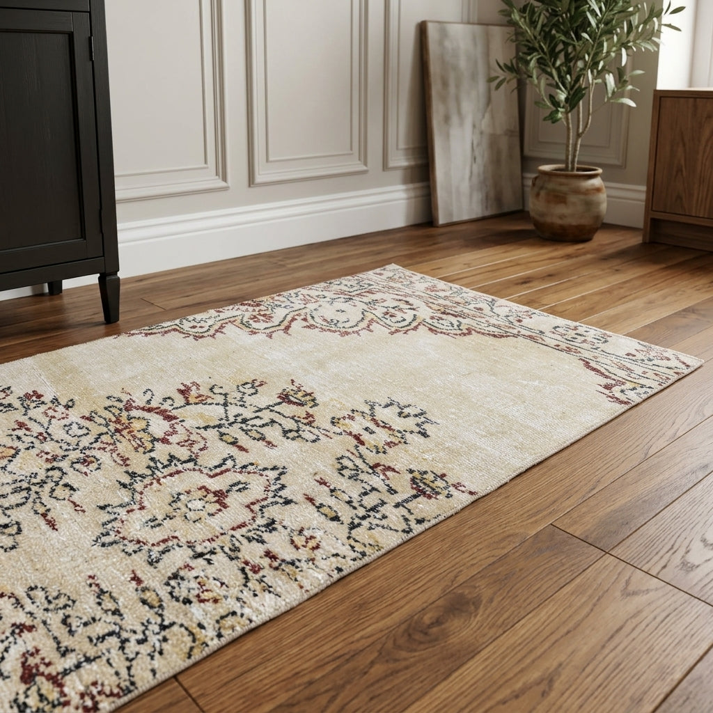 Oriental pattern on the Akikara vintage runner rug – handmade in Anatolia, Turkey
