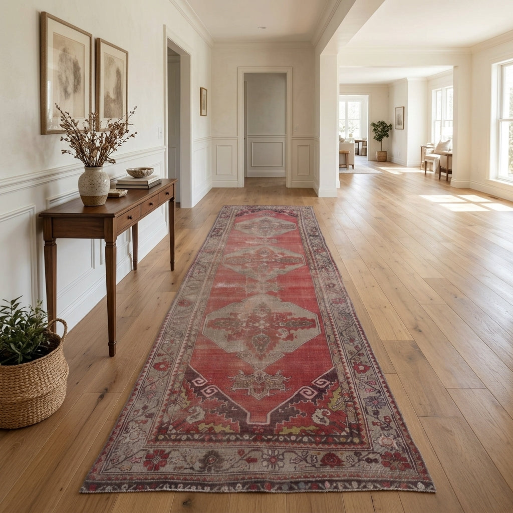 Oriental pattern on the Doria vintage runner rug – handmade in Anatolia, Turkey