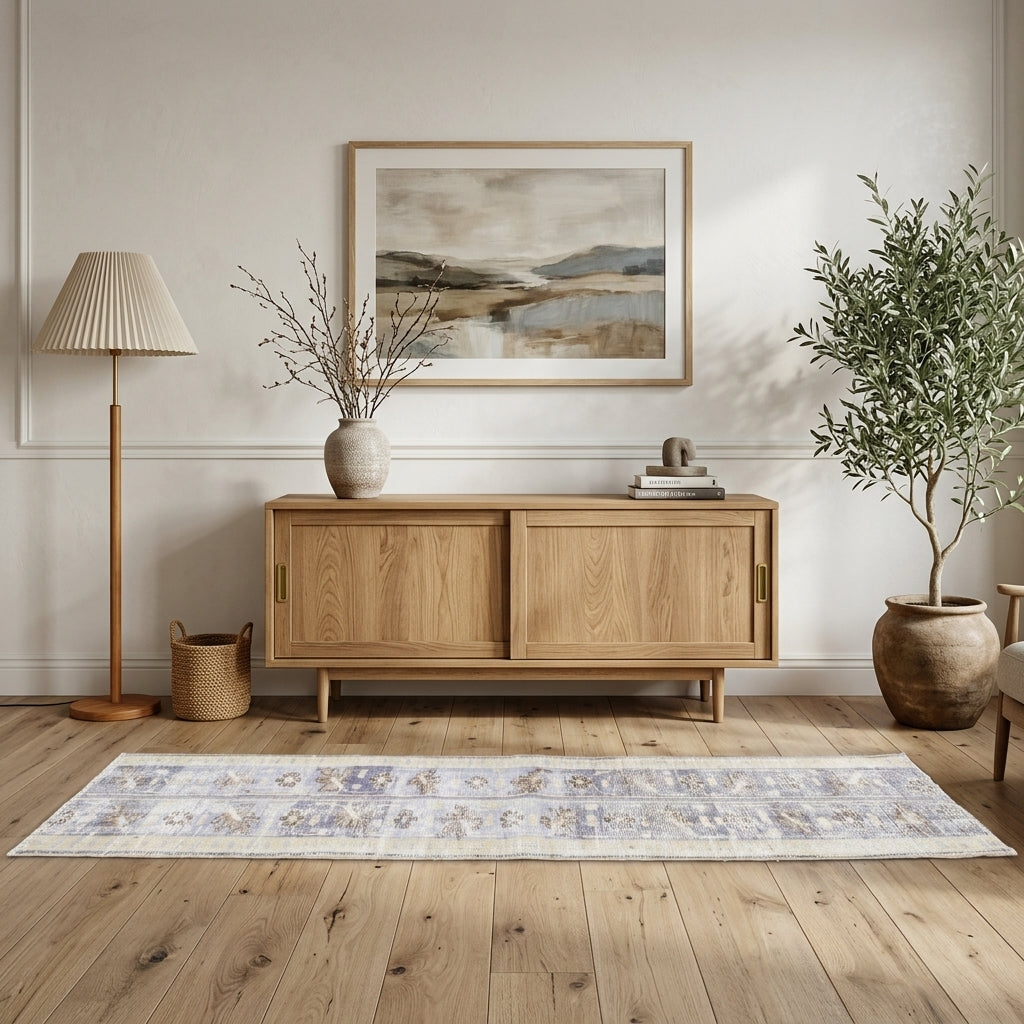 Oriental pattern on the Anthonassa vintage patchwork runner rug – handmade in Anatolia, Turkey