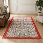 Bordered and floral pattern on the Hurrem antique washed vintage area rug – handmade in Anatolia, Turkey