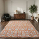 Damask and ikat pattern on the Humasahnur vintage area rug – handmade in Anatolia, Turkey