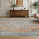 Oriental pattern on the Heliorhoda antique washed vintage area rug – handmade in Anatolia, Turkey