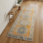 Oriental pattern on the Zeyneperver antique washed vintage runner rug – handmade in Anatolia, Turkey