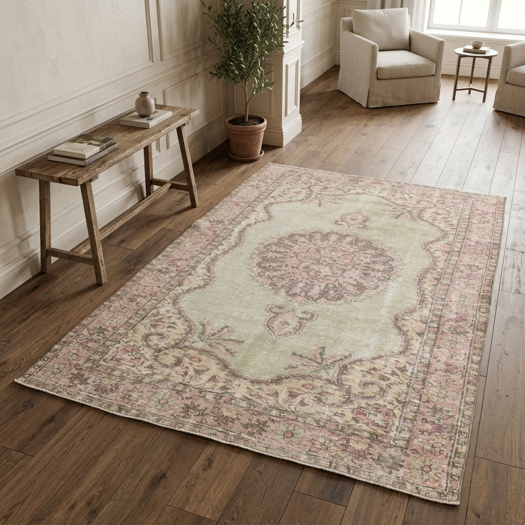 Oriental pattern on the Eos vintage area rug – handmade in Anatolia, Turkey