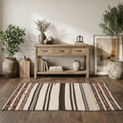 Striped pattern on the Zenokrateia vintage kilim runner rug – handwoven flatweave in Anatolia, Turkey