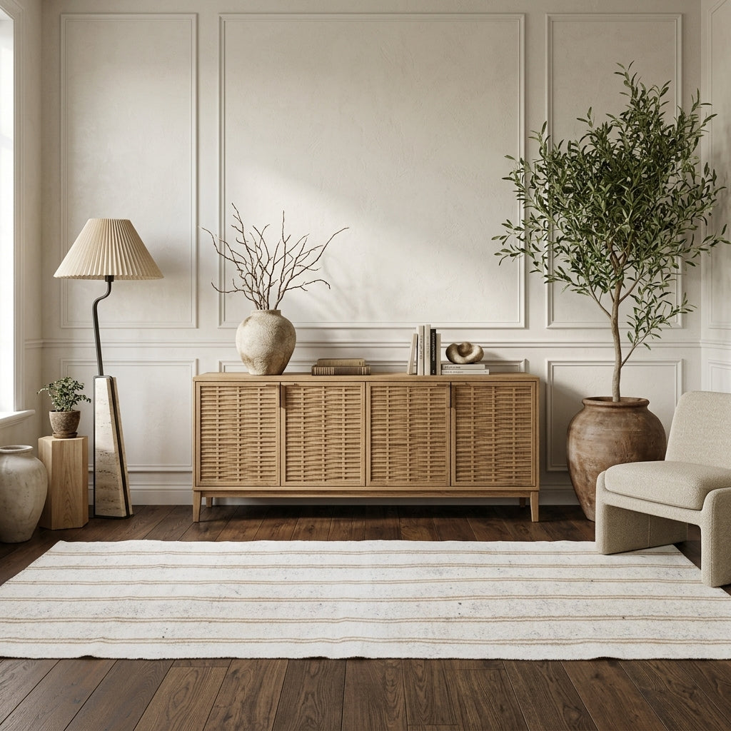 Striped pattern on the Vecdnur vintage kilim runner rug – handwoven flatweave in Anatolia, Turkey