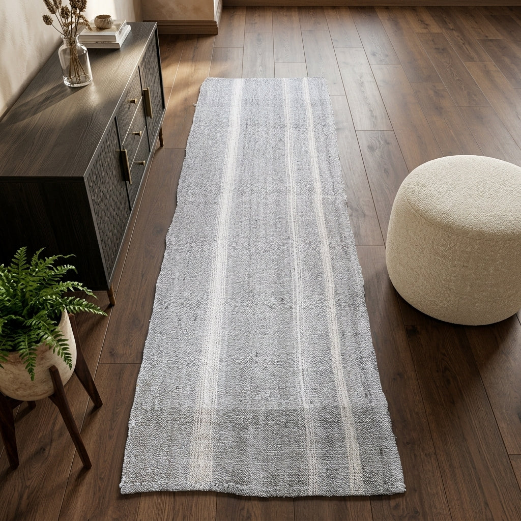 Striped pattern on the Tubacihan vintage kilim runner rug – handwoven flatweave in Anatolia, Turkey