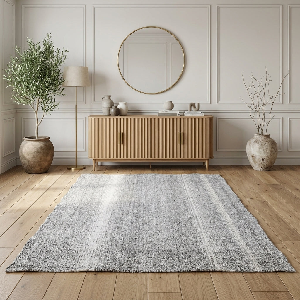Striped pattern on the Tubacihan vintage kilim runner rug – handwoven flatweave in Anatolia, Turkey