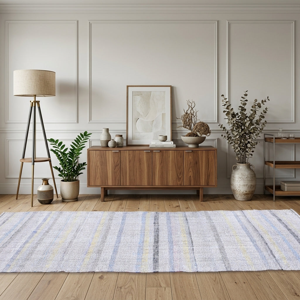 Striped pattern on the Topraknaz vintage kilim runner rug – handwoven flatweave in Anatolia, Turkey