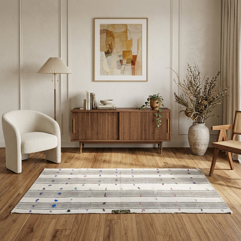 Pattern on the Sumbulnaz vintage kilim runner rug – handwoven flatweave in Anatolia, Turkey