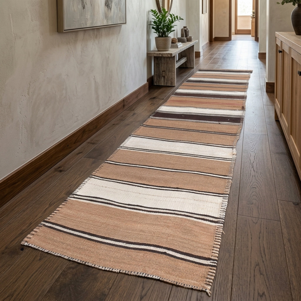 Pattern on the Sophrophone vintage kilim runner rug – handwoven flatweave in Anatolia, Turkey