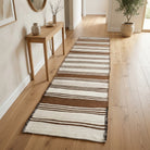 Striped pattern on the Siderophyllis vintage kilim runner rug – handwoven flatweave in Anatolia, Turkey